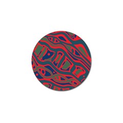 Red and green abstract art Golf Ball Marker