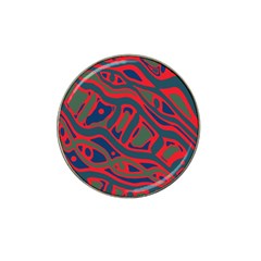 Red and green abstract art Hat Clip Ball Marker