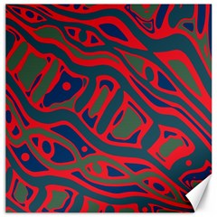 Red and green abstract art Canvas 12  x 12  