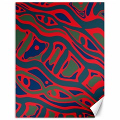 Red and green abstract art Canvas 12  x 16  