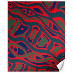 Red and green abstract art Canvas 16  x 20  