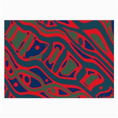 Red and green abstract art Large Glasses Cloth