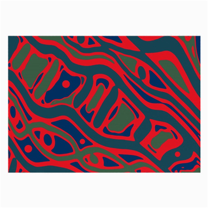 Red and green abstract art Large Glasses Cloth (2-Side)