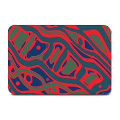 Red and green abstract art Plate Mats