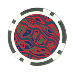 Red and green abstract art Poker Chip Card Guards