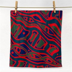 Red and green abstract art Face Towel