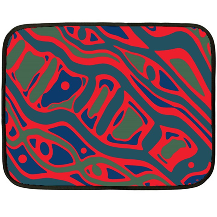 Red and green abstract art Double Sided Fleece Blanket (Mini) 