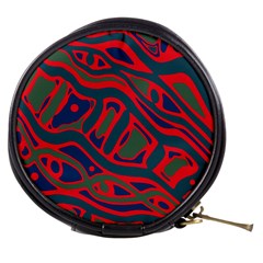 Red and green abstract art Mini Makeup Bags