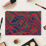 Red and green abstract art Cosmetic Bag (Large)  Front