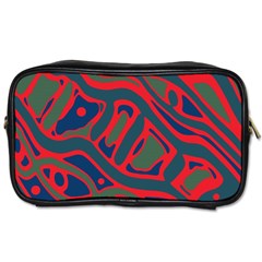 Red and green abstract art Toiletries Bags 2-Side