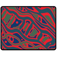 Red and green abstract art Fleece Blanket (Medium) 