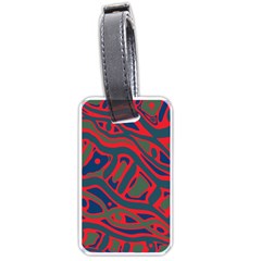 Red and green abstract art Luggage Tags (One Side) 