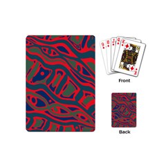 Red and green abstract art Playing Cards (Mini) 