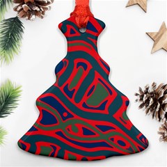 Red and green abstract art Ornament (Christmas Tree)