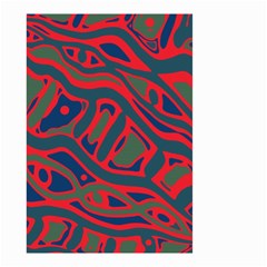 Red and green abstract art Small Garden Flag (Two Sides)