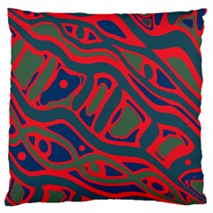 Red and green abstract art Large Cushion Case (One Side)