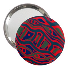 Red and green abstract art 3  Handbag Mirrors