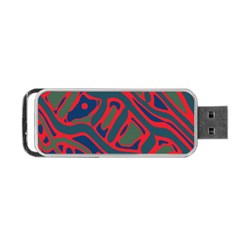 Red and green abstract art Portable USB Flash (One Side)