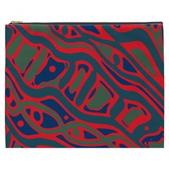 Red And Green Abstract Art Cosmetic Bag (xxxl)  by Valentinaart