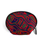 Red and green abstract art Accessory Pouches (Small)  Front