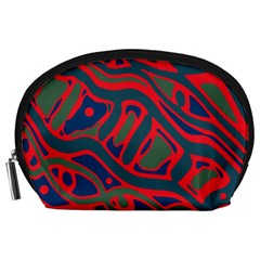 Red and green abstract art Accessory Pouches (Large) 