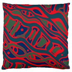 Red and green abstract art Standard Flano Cushion Case (One Side)