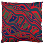 Red and green abstract art Large Flano Cushion Case (Two Sides) Back