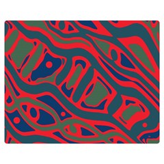 Red and green abstract art Double Sided Flano Blanket (Medium) 