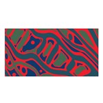 Red and green abstract art Satin Shawl Front