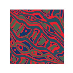 Red and green abstract art Small Satin Scarf (Square)