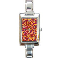 Orange abstract art Rectangle Italian Charm Watch