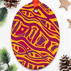 Orange abstract art Ornament (Oval) 