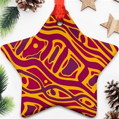 Orange abstract art Ornament (Star) 