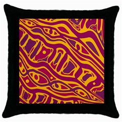 Orange abstract art Throw Pillow Case (Black)