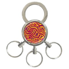 Orange abstract art 3-Ring Key Chains