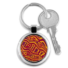 Orange abstract art Key Chains (Round) 