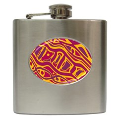 Orange abstract art Hip Flask (6 oz)