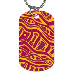 Orange Abstract Art Dog Tag (two Sides) by Valentinaart