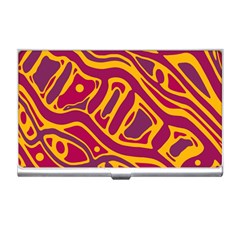 Orange abstract art Business Card Holders