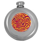 Orange abstract art Round Hip Flask (5 oz) Front