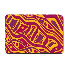 Orange abstract art Small Doormat 