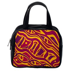 Orange abstract art Classic Handbags (One Side)