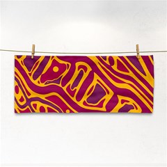 Orange abstract art Hand Towel