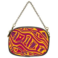 Orange abstract art Chain Purses (One Side) 