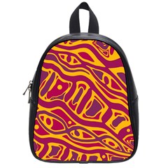 Orange abstract art School Bags (Small) 