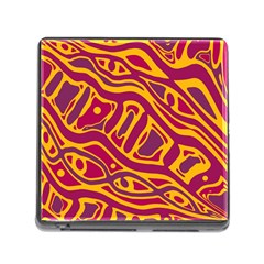 Orange Abstract Art Memory Card Reader (square) by Valentinaart