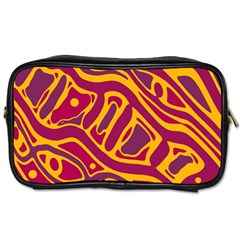 Orange abstract art Toiletries Bags