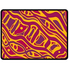 Orange abstract art Fleece Blanket (Large) 