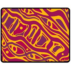 Orange abstract art Fleece Blanket (Medium) 