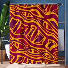 Orange abstract art Shower Curtain 60  x 72  (Medium) 